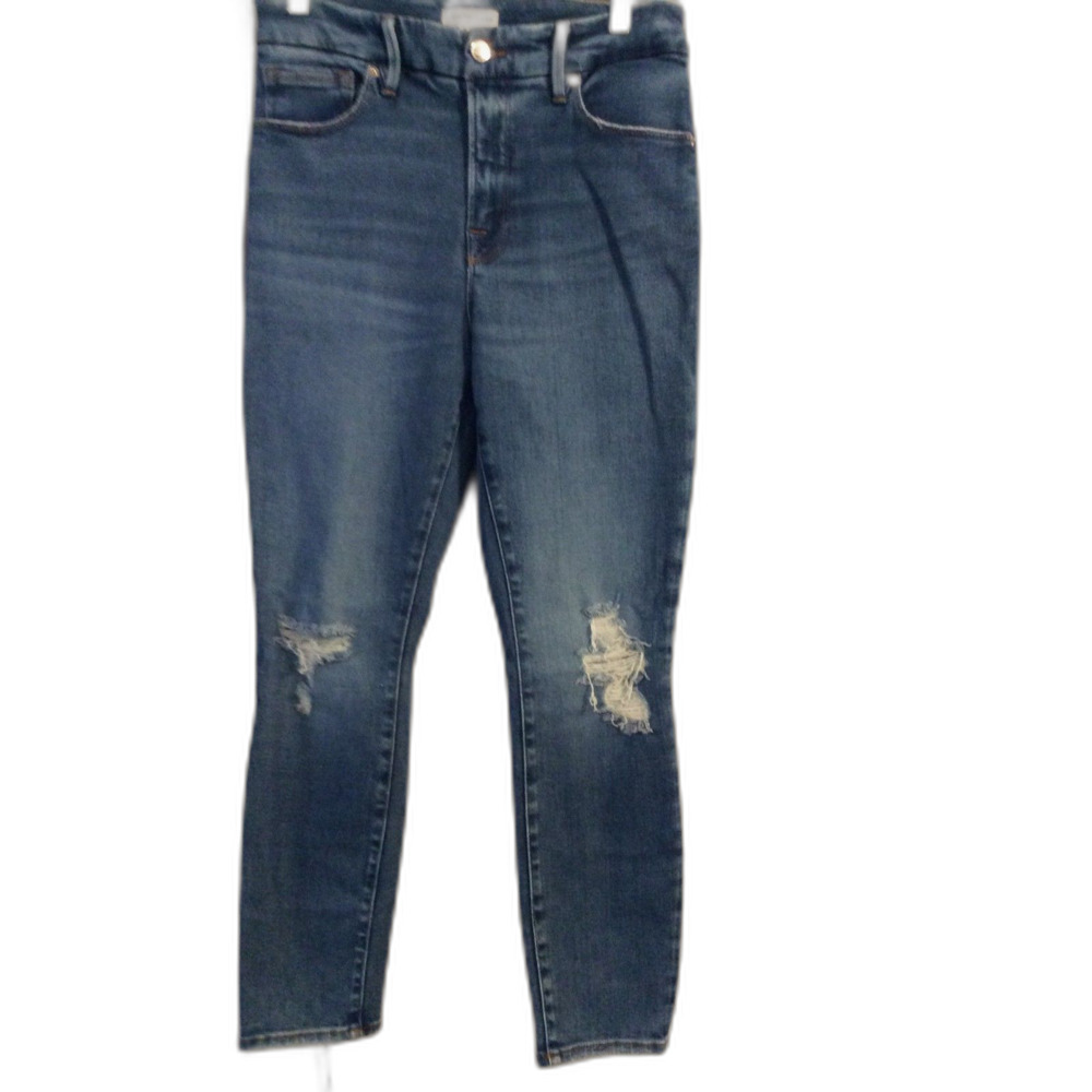 Distressed Good American Stretch Skinny Jeans 6/28